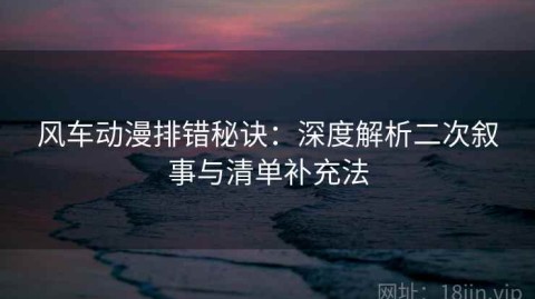 风车动漫排错秘诀：深度解析二次叙事与清单补充法