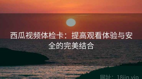 西瓜视频体检卡：提高观看体验与安全的完美结合