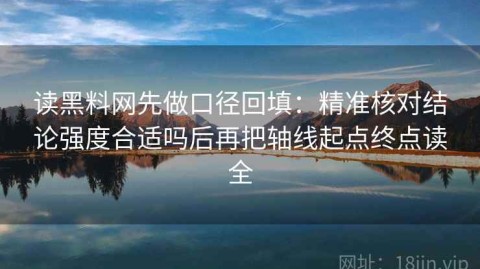 读黑料网先做口径回填：精准核对结论强度合适吗后再把轴线起点终点读全