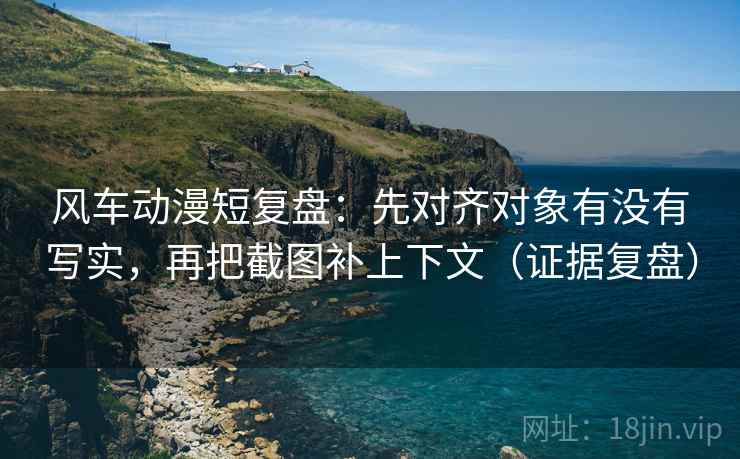 风车动漫短复盘：先对齐对象有没有写实，再把截图补上下文（证据复盘）